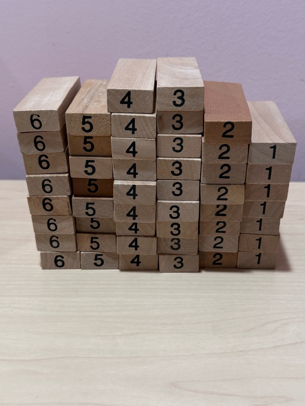Natural Wood Numbered Building Block Set - Neutral